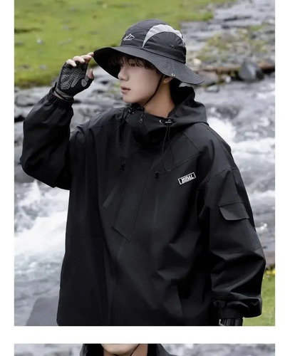 Chaqueta De Trabajo Al Aire Libre Con Capucha Impermeable Y