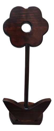 Portarrollo De Madera En Forma De Flor Marrón