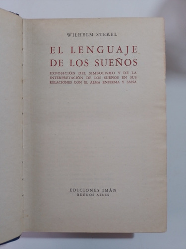 El Lenguaje De Los Sueños / Wilhelm Stekel