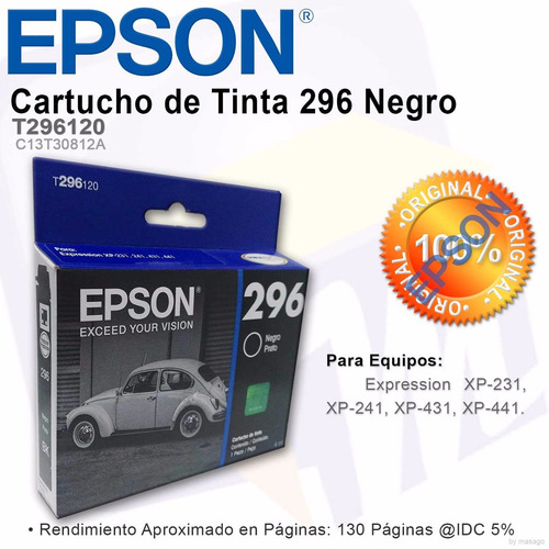 Combo 4 Cartucho Tinta Epson T296 Negro Cian Magenta Amarill