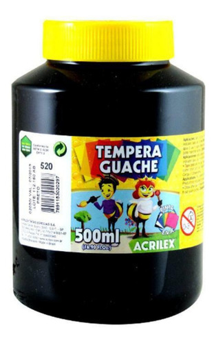 Tinta Guache 500ml Preto Acrilex