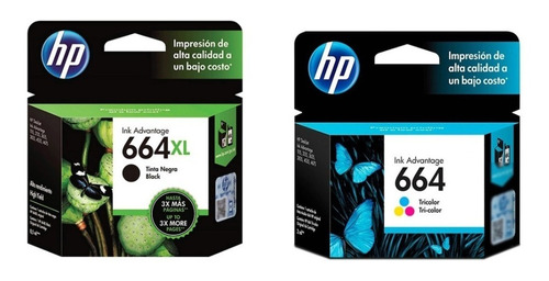 Cartucho Hp 664xl Negro + 664 Color Original 2135 2675 Combo