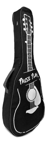 Estuche Funda P/guitarra Clasica Pause Play Design Color Black And White