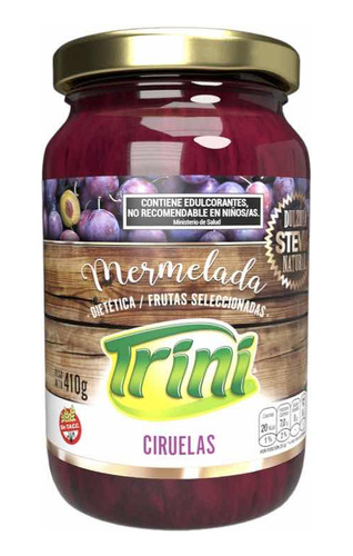Mermelada Ciruela Stevia Sin Tacc Apto Diabeticos Trini 410g