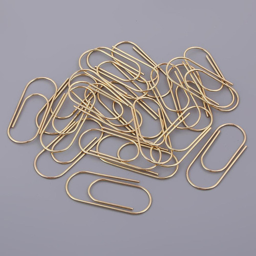 2 Clips De Papel De Oficina De 20 Piezas Oro