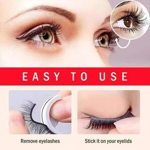10 Pares De Pestañas Autoadhesivas Naturales Impermeables
