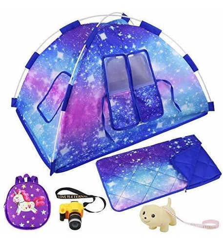 Ecore Fun 5 Items 18 Inch Dolls Camping Tent Set And Accesso