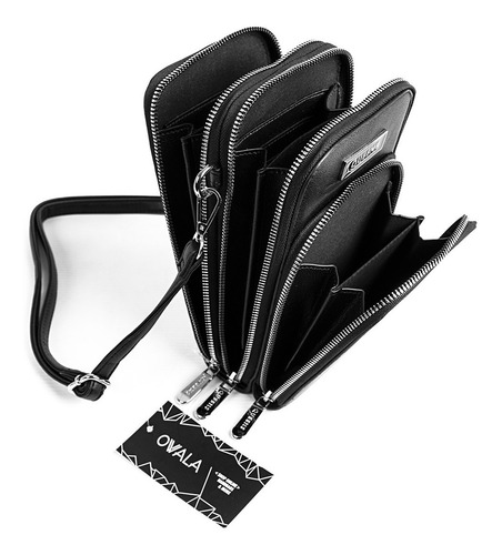 Imagen 6 de 7 de Cartera Porta Celular Bandolera Mujer Cuero Sintetico Queens