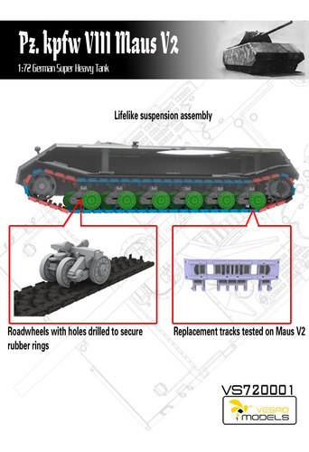 Modelos Vespid 720001 Tanque Alemán Pz.kpfw. Viii Maus V2