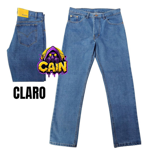 Pack 3 Vaqueros Recto Clásico Para Hombre Mezclilla Gruesa