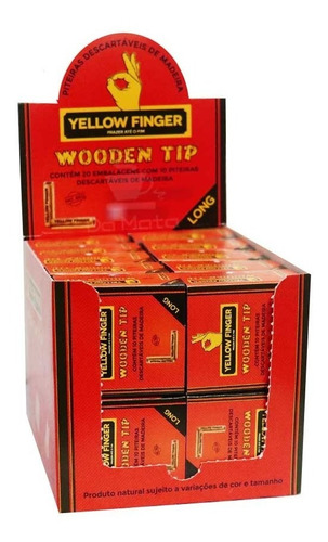 Caixa De Piteira De Madeira Yellow Finger Long