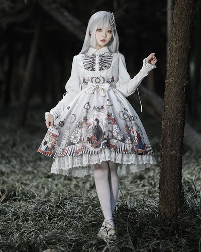 Vestido Estilo Gótico De Lolita Kawaii Con Falda Estilo Prín