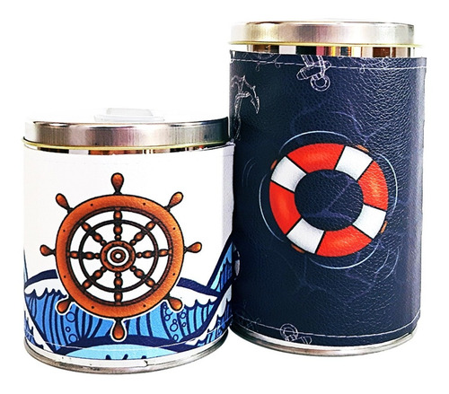 Imagen 4 de 5 de Equipo De Mate Completo Marinero Azul Cuero Set Kit Matero