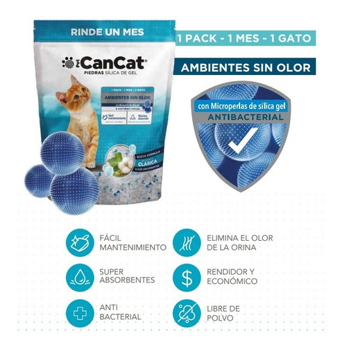 Imagen 2 de 7 de Piedritas Sanitarias Para Gatos Silica Gel Cítricos 3,8lts