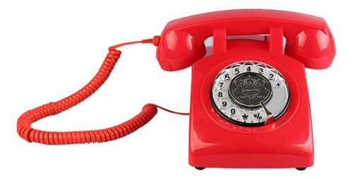 . Teléfono De Marcación De Estilo Clásico Rojo