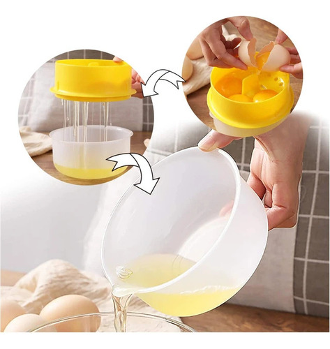 3x Separador Yemas 6 Huevos Claras Cocina Repostería Colador