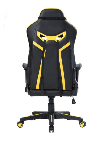 Imagen 5 de 8 de Silla Gamer Pro Para Oficina Giratoria En Cuerina Amarillo