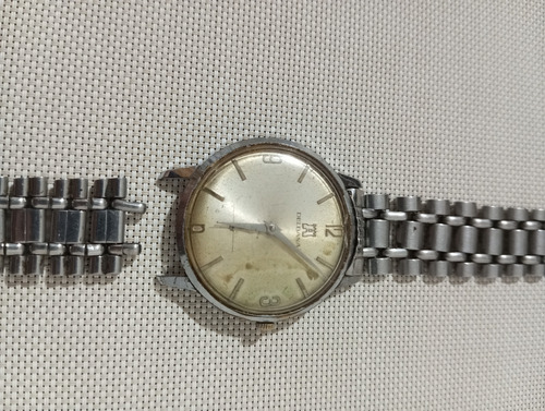 Reloj Delbana A Cuerda Antiguo. Funcionando Plateado Plateado Beige (Usado)