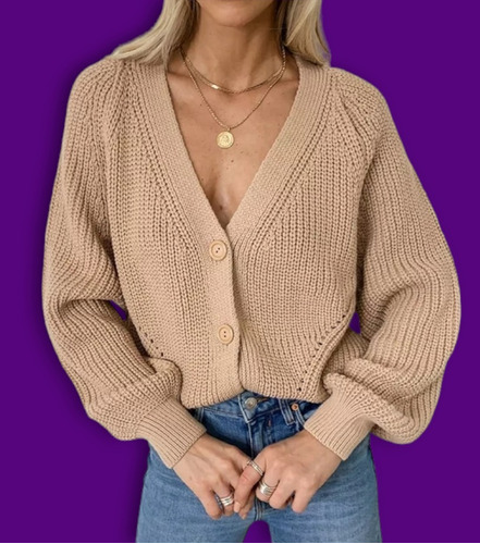 Cardigan De Dama Sueter Tejido De Mujer 