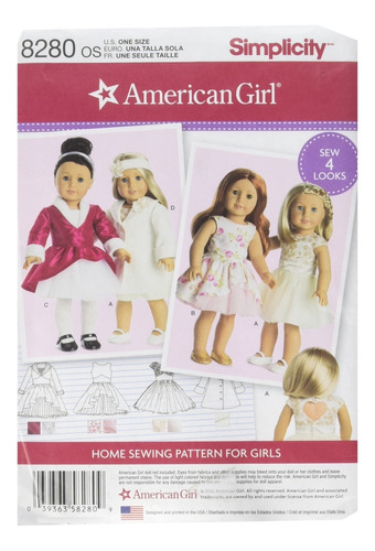 Simplicity  American Girl Doll Dress Patrones De Costura Pa.