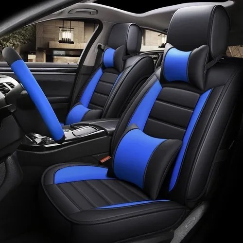 Cubiertas de asiento de coche para asientos delanteros Chevrolet Spark Fit-Gris/Azul Par 