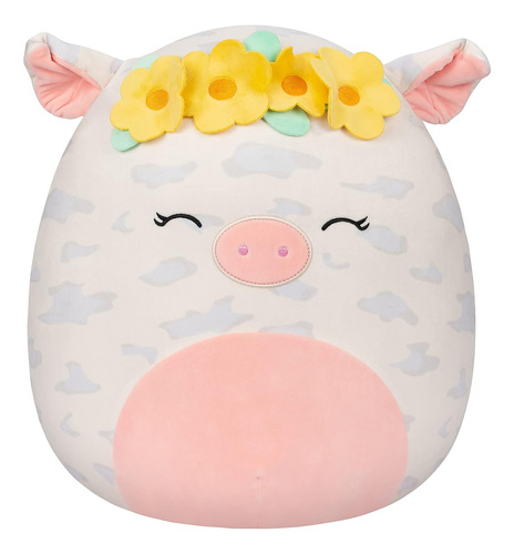 Squishmallows 16-inch Rosie Spotted Pig With Yellow Flowe...
