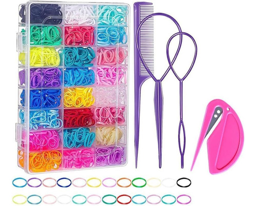 Ligas Para Cabello Niña,2000 Ligas Para Cabello De Colores