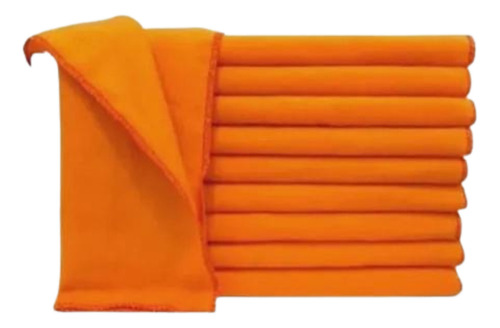 Flanela Limpeza - Laranja - 100% Algodão - Neves 30 X 50 Cm - Kit C/ 50 Unidades