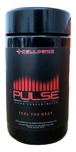 Pulse Pré Treino 1450mg 60 Capsulas Cellgenix Sabor Natural