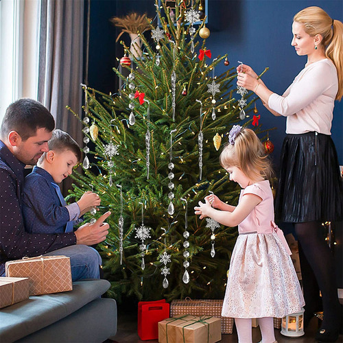 Decoración Navideña, Adornos Para Árbol, Copo De Nieve O Nom