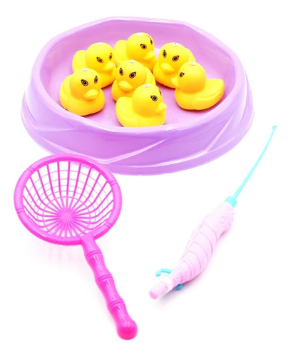 Juego De Pescar Infantil Patitos Con Caña Iman Pescamagic