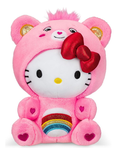Peluche Care Bears Cheer Bear X Hello Kitty 20 Cm Color Rosa