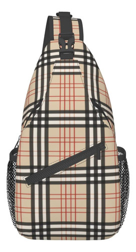 Mvirnsw Mochila Cruzada A Cuadros De Tartan Beige Para Sende