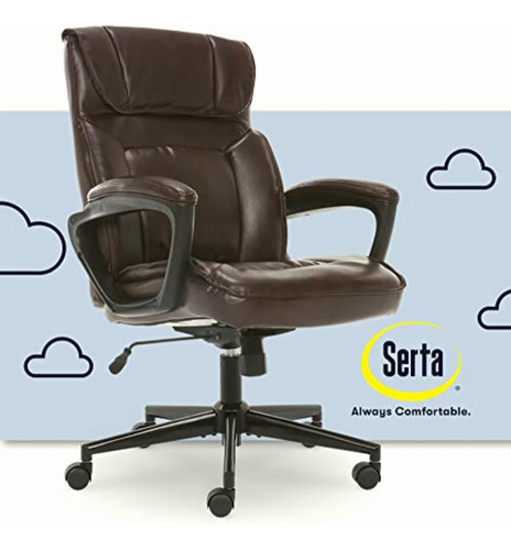 Serta Style Hannah I Office Chair, Bonded Leather, Biscuit