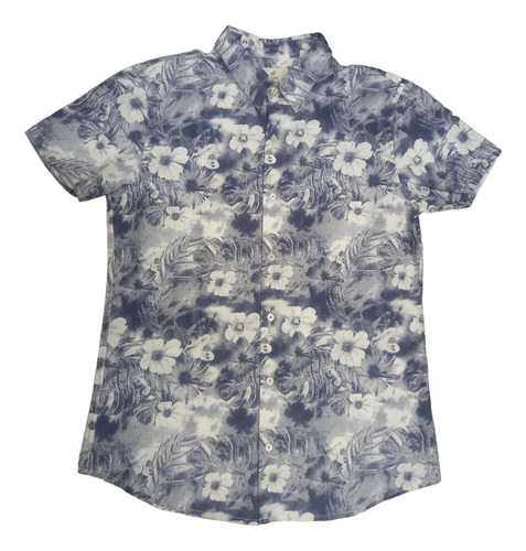 Camisa Floreada Azul Para Caballero