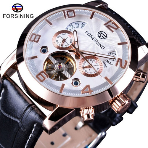 Reloj Mecánico Automático De Cuero Forsining Fashion