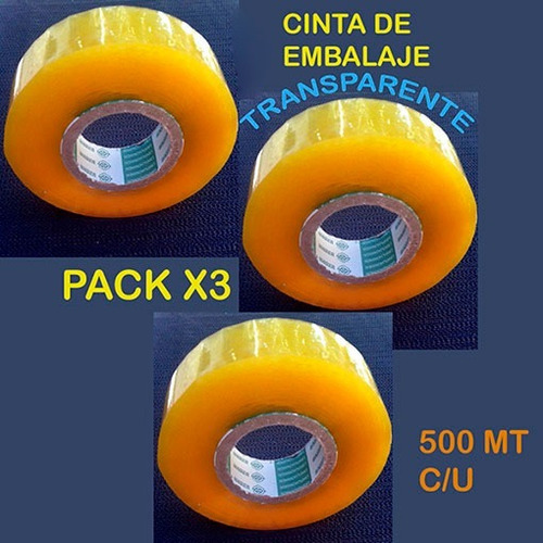 Cinta Transparente 500mts X3