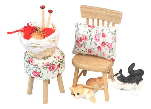 Set De Sillas En Miniatura Para Casa De Muñecas, Estilo B