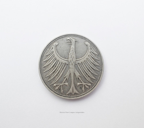 Moneda De Plata 5 Deutsche Mark Alemania 1951 