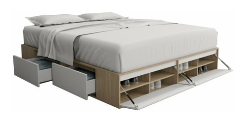 Box De Cama Cajonera Zapatero 6444 King 180x200 Base Sommier