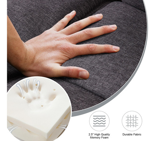 Sofá Cama Futón Moderno Convertible De Espuma Gris