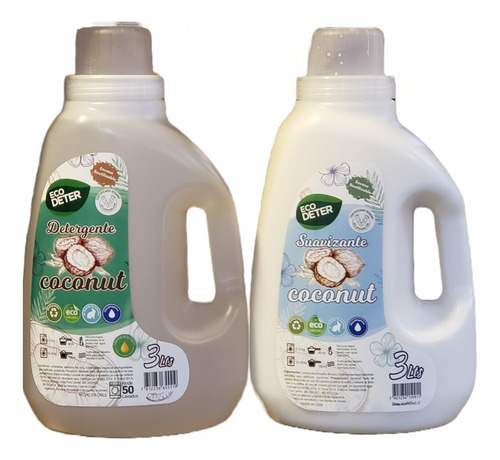 Detergente Coco / Ecológico / Mas Suavizante Coco / 3 Litros