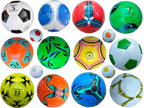30 Balones De Futbol Genérico #5 Colores Surtidos Mayoreo 