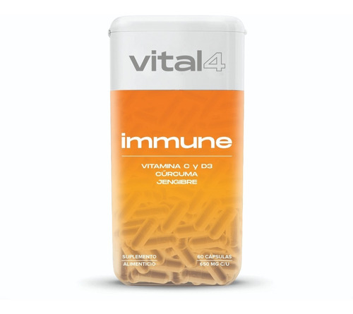 Sistema Inmune Vital4 Vitamina C Vitamina D3 Cúrcuma 60 Caps