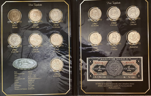 Monedas Antiguas Mexicanas, Álbum Tepalcate Con Peso Juárez (Usado)