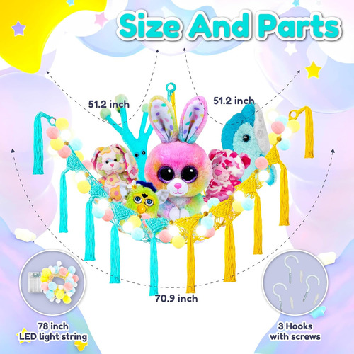 Popstick - Hamaca De Peluche Con Luz Led, Soporte Para Jugue