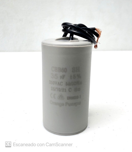 Capacitor 35mfd Condensador 35uf/250v Redondo C/cable Pd