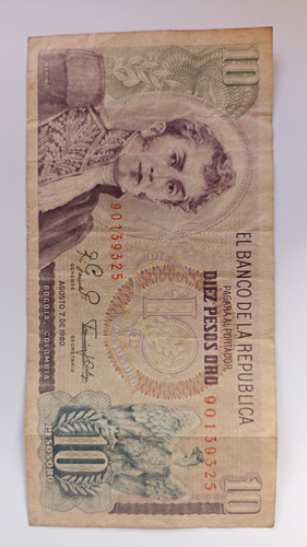 Venta De Billete 10 Pesos Colombiano Oro