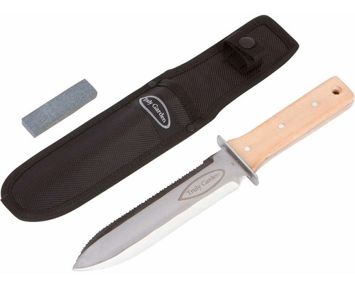 Hori Hori Cuchillo De Jardín Con Piedra Afiladora, Funda De 