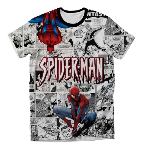 Playera Niño Héroes Spiderman Comic Spandex Calidad Premium